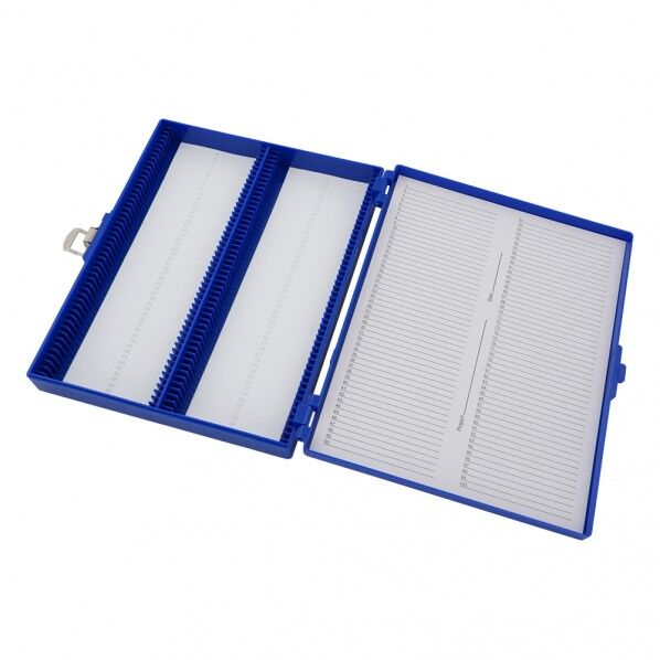 カラースライドボックス　１００枚用 青 2-5377-01 1