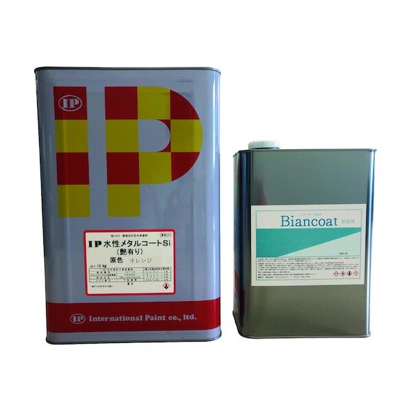 ※法人専用品※ 工場用かんたん施工キット(鉄部塗装15kg+ガラスコーティング1L)艶有りオレンジ 約50平米用 BC-101SHDIY-1L-ORANGE15KG 1セット...