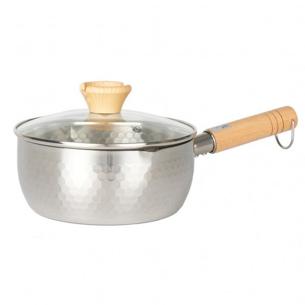 ステンレス雪平鍋18cmガラス蓋付き