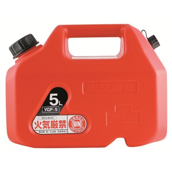 YAZAWA プラスチックガソリン缶 5L レッド YGP5 1缶