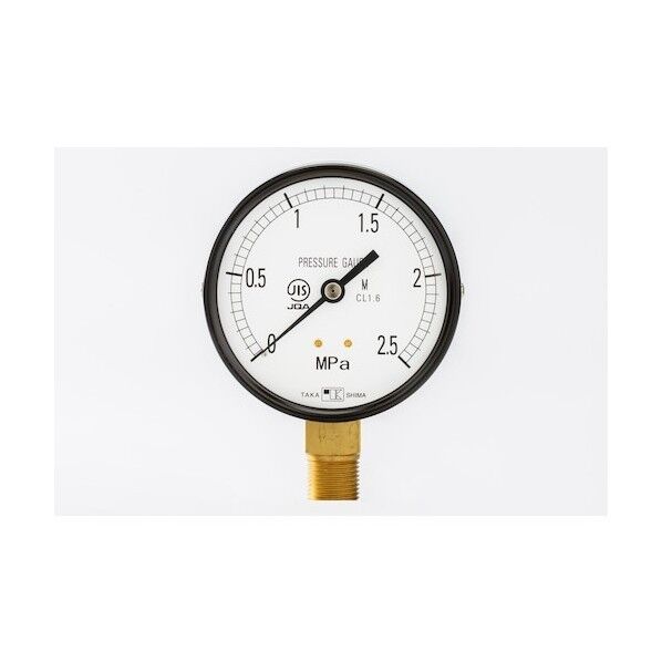 高島計器 一般蒸気用圧力計(A枠立型.φ75)圧力レンジ0．0～0．6MPa R3/8 102206040 1個