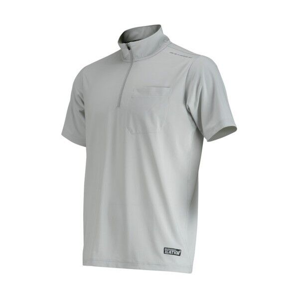 カジメイク 8845 Newシェイドドライナー半袖ZIPUPシャツ シルバーグレー M シルバーグレー 8845-72-M 1着