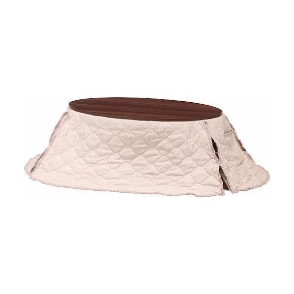  こたつ オーバル 布団付き アイボリー 19131 1点