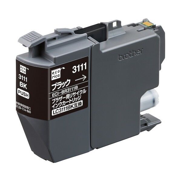 エコリカ LC3111BK互換リサイクルインクカートリッジ ブラック ブラック ECI-BR3111B 1個