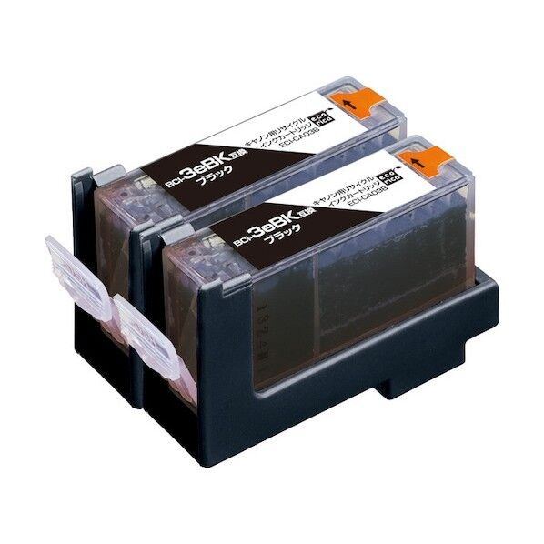 エコリカ BCI-3eBK 互換リサイクルインクカートリッジ ブラック ブラック ECI-CA03B2P 2個