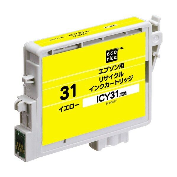 エコリカ ICY31 互換リサイクルインクカートリッジ イエロー イエロー ECI-E31Y 1個