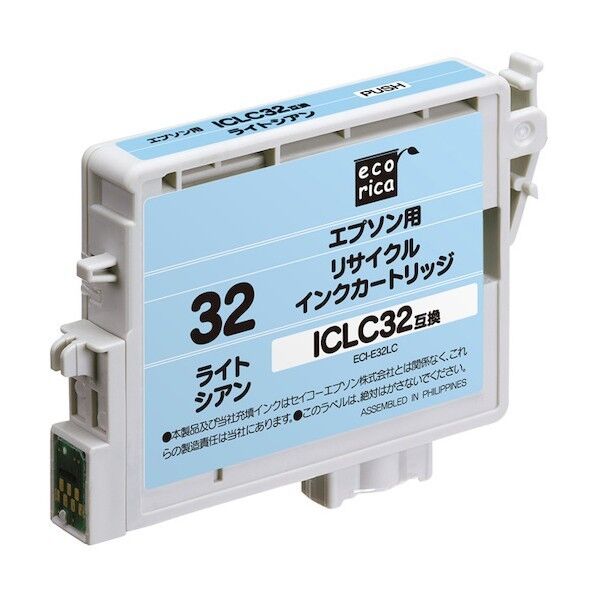 エコリカ ICLC32 互換リサイクルインクカートリッジ ライトシアン ライトシアン ECI-E32LC 1個