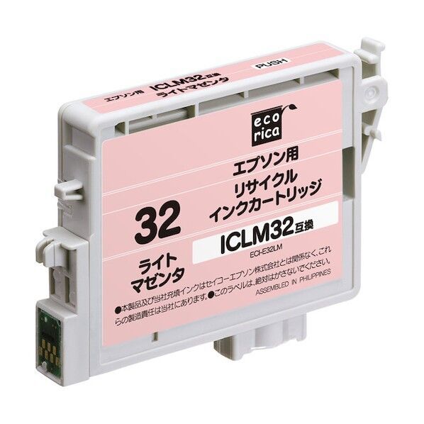 エコリカ ICLM32 互換リサイクルインクカートリッジ ライトマゼンタ ライトマゼンタ ECI-E32LM 1個