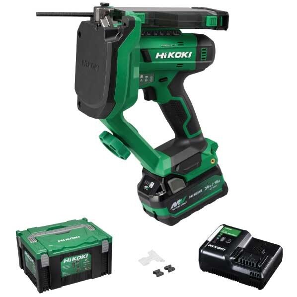HiKOKI(ハイコーキ) 18V 充電式 全ねじカッタ セット品 (電池1個・充電器付) W1/2対応 アグレッシブグリーン CL18DA (XPZ) 1台