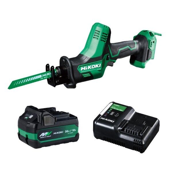 HiKOKI(ハイコーキ) 18V 充電式 セーバソー フルセット(電池1個) アグレッシブグリーン CR18DA (XPZ) 1台...