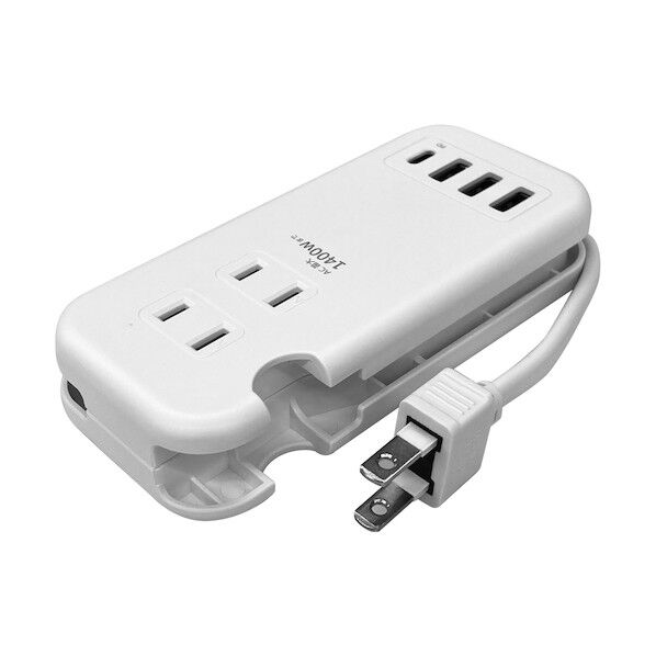 PD対応 USB+AC電源タップ ホワイト AOT-N2 WH 1個