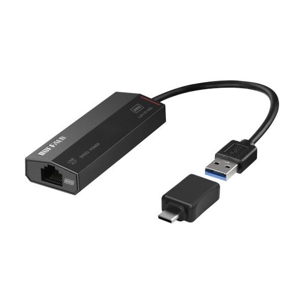  2.5GbE対応 USB LANアダプター Type-A to C変換コネクタ付属 LUA-U3-A2G/C 1個