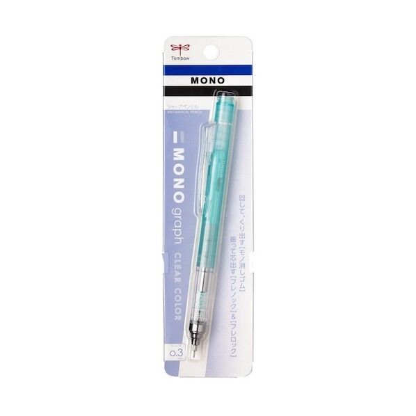 トンボ鉛筆 シャープペンシル モノグラフ クリアカラー 0.3mm クリアミント DPA-139D 1個