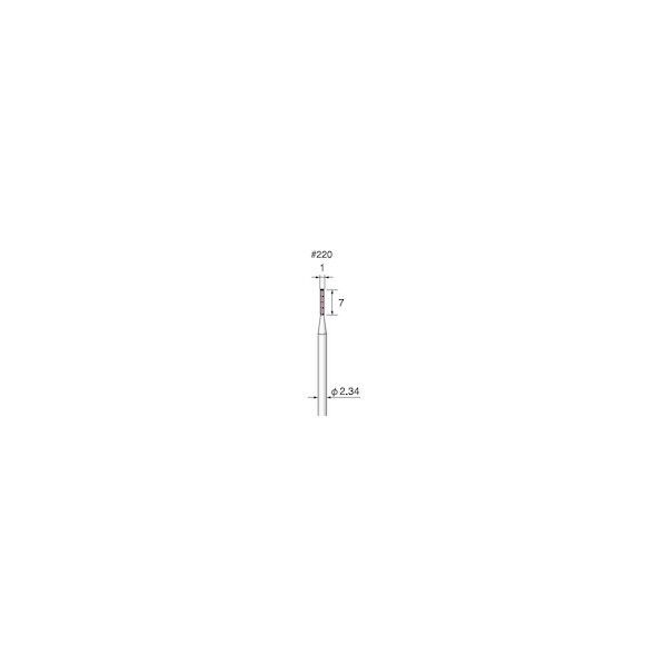 アルゴフアイルジャパン 軸付ピンク砥石 PA#220 Φ1X7 Φ2.34軸 5本入り GS101 5本