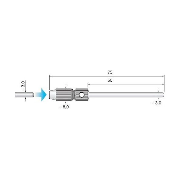 アルゴフアイルジャパン シャンクアダプター Φ3mm軸X75L ( Φ3.0) MR202 1本