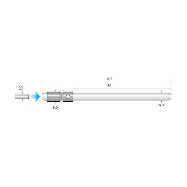 アルゴフアイルジャパン シャンクアダプター Φ6mm軸X105L ( Φ3.0) MR212 1本
