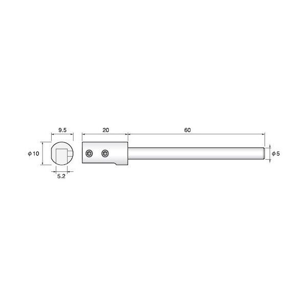 アルゴフアイルジャパン レシプロアタッチメントブラシ用ホルダー Φ10X20X5軸80AL RT500-H 1本