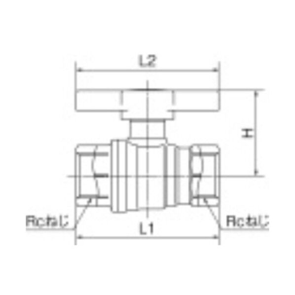 ボールバルブ FF型 (黄銅・Tハンドル) Rcねじ×Rcねじ