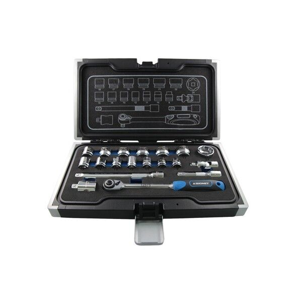 3/8DR 19PC ショートソケットセット(6角)