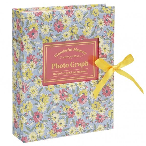 フレームアルバム 花柄 ブルー