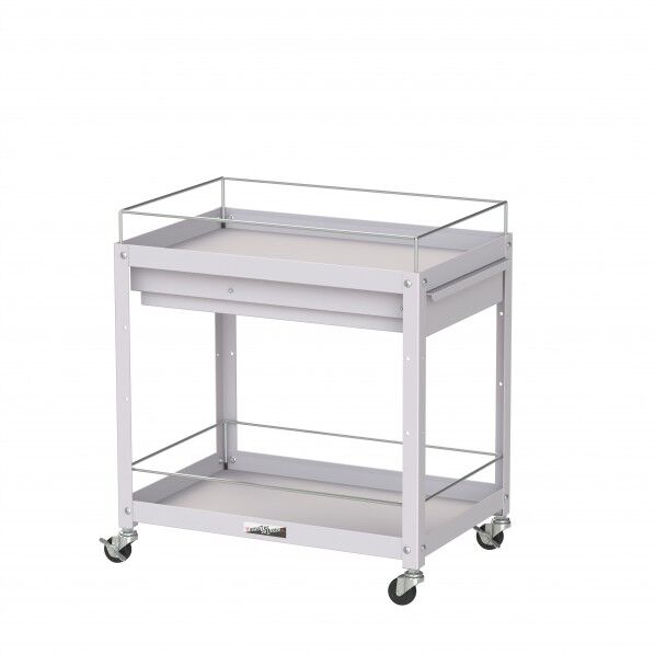 コンビニワゴン コボレ止め・キャビネット付2段 WCFC-2-P 1点