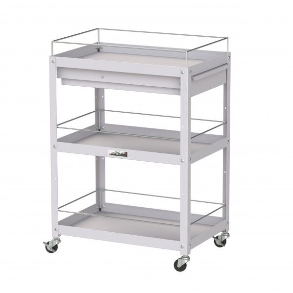 コンビニワゴン コボレ止め・キャビネット付3段 WCFC-3-P 1点