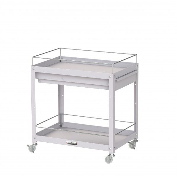 コンビニワゴン ナイロンキャスター コボレ止め・キャビネット付2段 WCFCN-2-P 1点