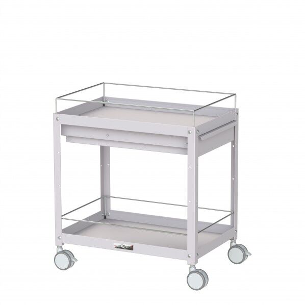 コンビニワゴン 双輪キャスター コボレ止め・キャビネット付き2段 WCFCS-2-P 1点