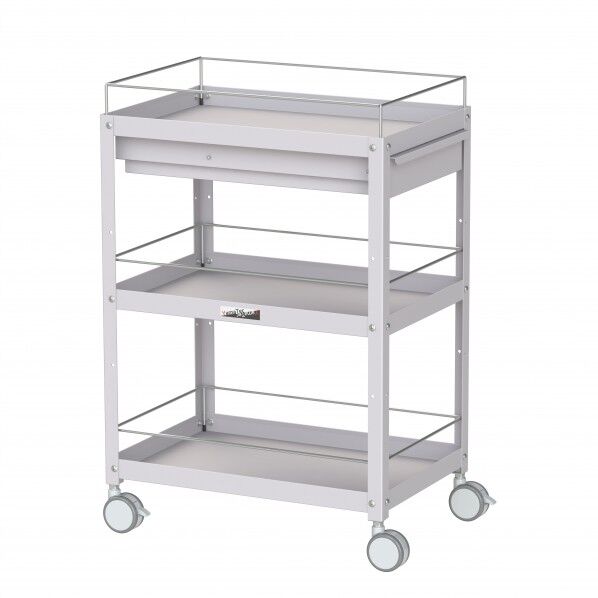 コンビニワゴン 双輪キャスター コボレ止め・キャビネット付き3段 WCFCS-3-P 1点