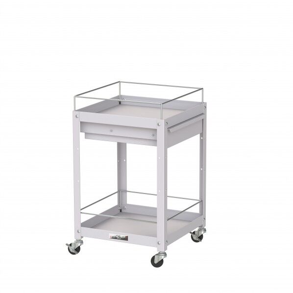 コンビニワゴン コボレ止め・キャビネット付2段 WCLFC-2-P 1点