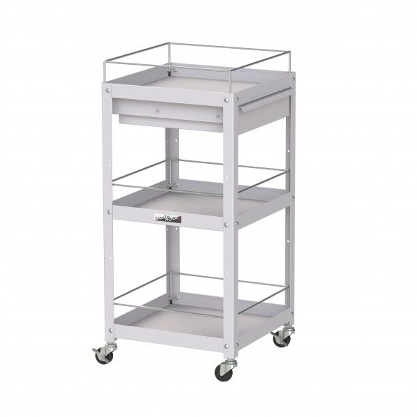 コンビニワゴン コボレ止め・キャビネット付3段 WCLFC-3-P 1点