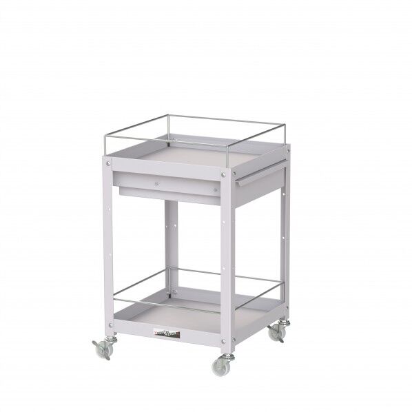 コンビニワゴン ナイロンキャスター コボレ止め・キャビネット付2段 WCLFCN-2-P 1点