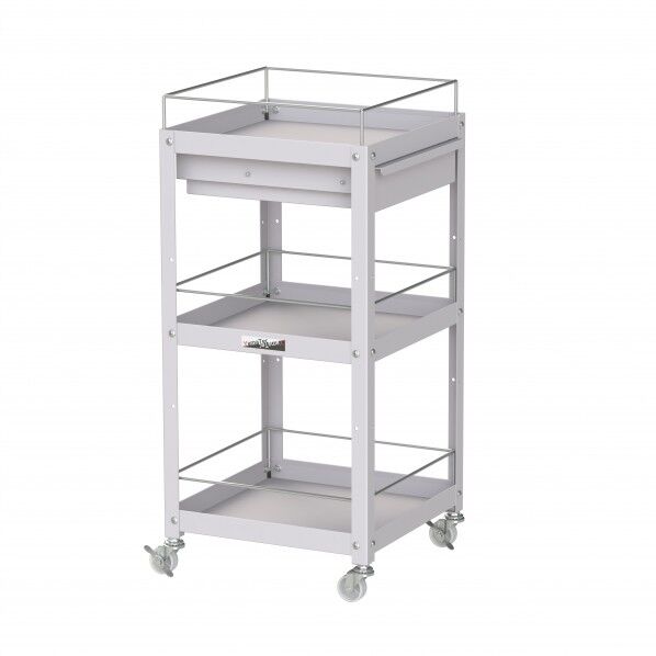 コンビニワゴン ナイロンキャスター コボレ止め・キャビネット付3段 WCLFCN-3-P 1点