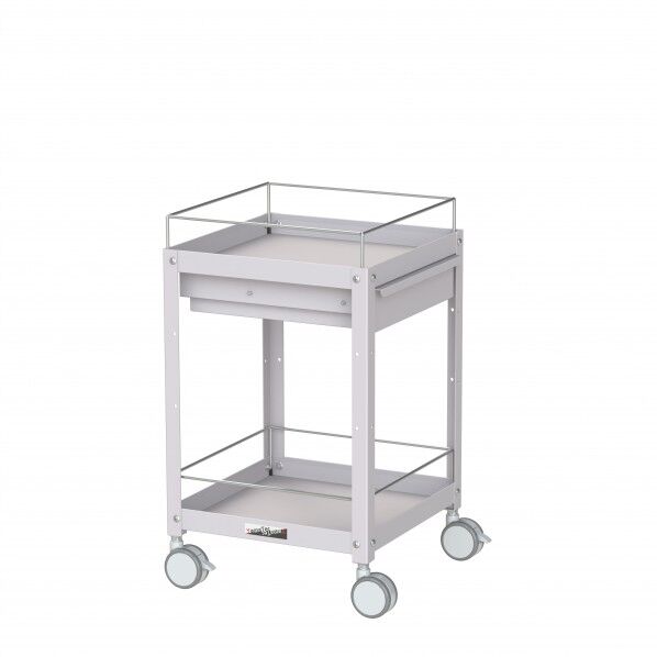 コンビニワゴン 双輪キャスター コボレ止め・キャビネット付き2段 WCLFCS-2-P 1点