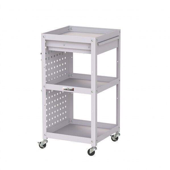 コンビニワゴン パンチングパネル・キャビネット付3段 WCLPC-3-P 1点