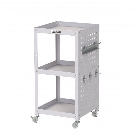 コンビニワゴン ナイロンキャスター パンチングパネル付3段 WCLPN-3-P 1点