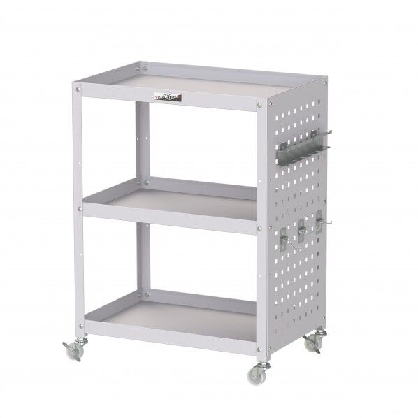 コンビニワゴン ナイロンキャスター パンチングパネル付3段 WCPN-3-P 1点