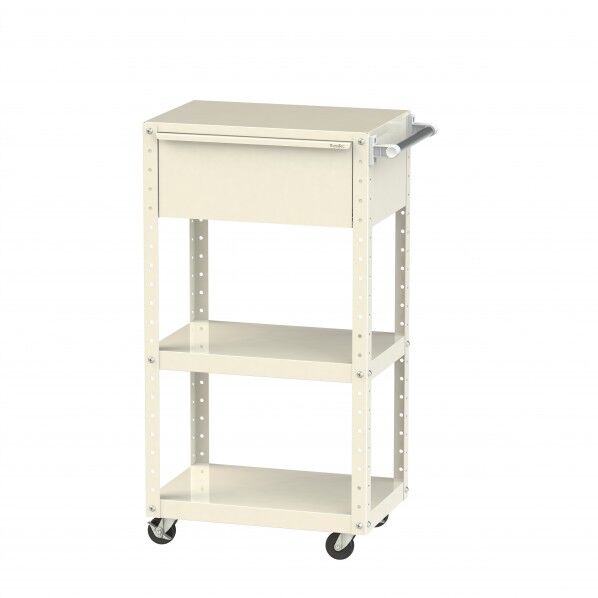 スペシャルワゴン移動式 キャビネット超深型1段×1個アイボリー W6CSH-D-IV 1点