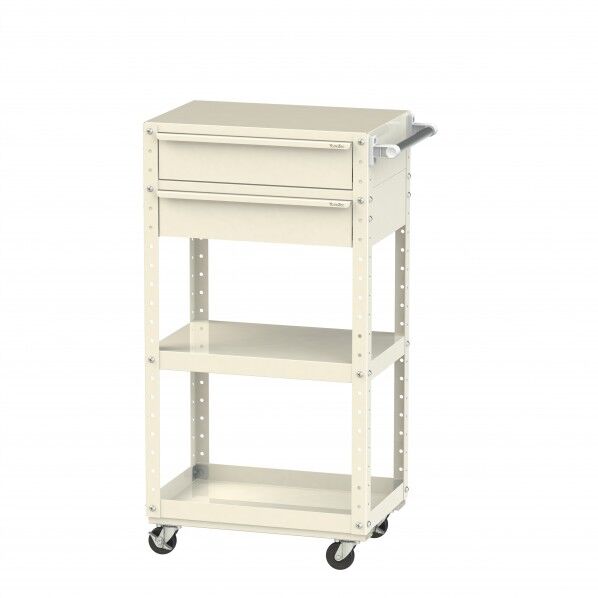 スペシャルワゴン移動式 キャビネット深型1段×2個アイボリー W6CSH-M2-IV 1点