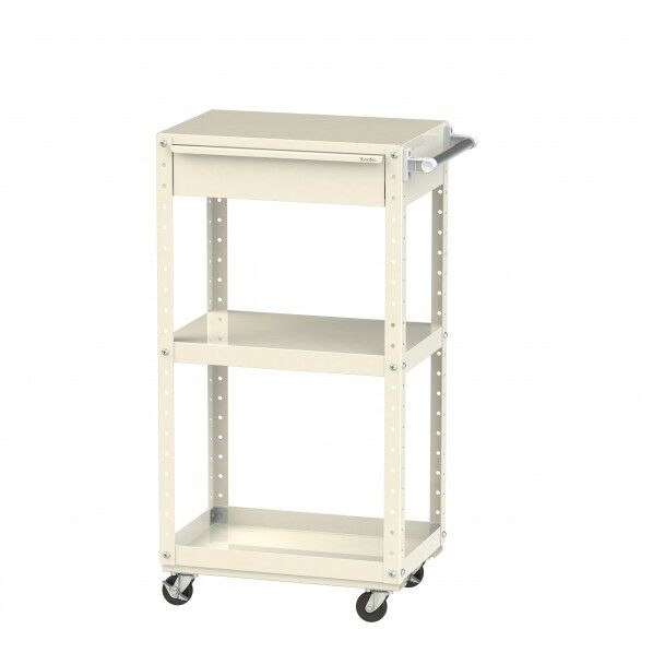 スペシャルワゴン移動式 キャビネット深型1段×1個アイボリー W6CSH-M-IV 1点