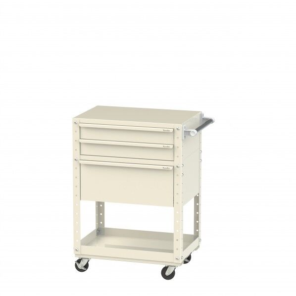 スペシャルワゴン 移動式 キャビネット浅型2段×1個、超深型1段×1個アイボリー W6CS-SD-IV 1点