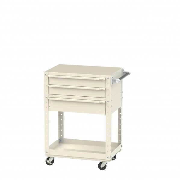スペシャルワゴン 移動式 キャビネット浅型2段×1個、深型1段×1個アイボリー W6CS-SM-IV 1点