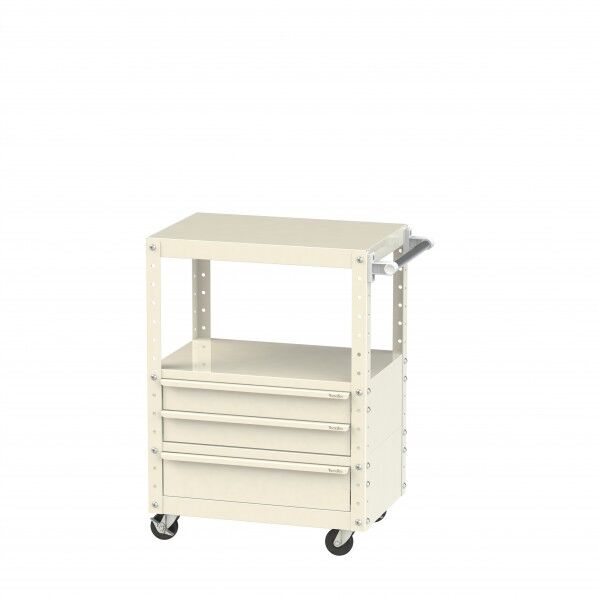 スペシャルワゴン 移動式 キャビネット浅型2段×1個、深型1段×1個アイボリー W6CU-BSM-IV 1点