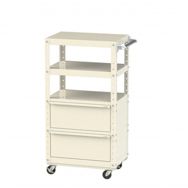 スペシャルワゴン 移動式 キャビネット超深型1段×2個アイボリー W6CUH-BD2-IV 1点