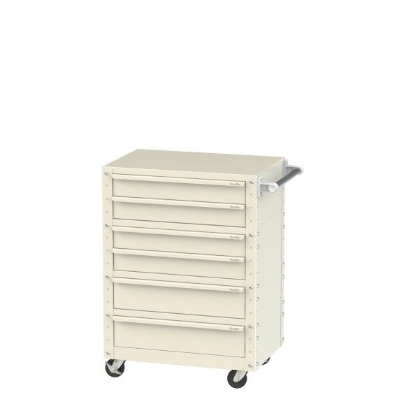 スペシャルワゴン 移動式 キャビネット浅型2段×2個、深型1段×2個アイボリー W6CU-S2M2-IV 1点