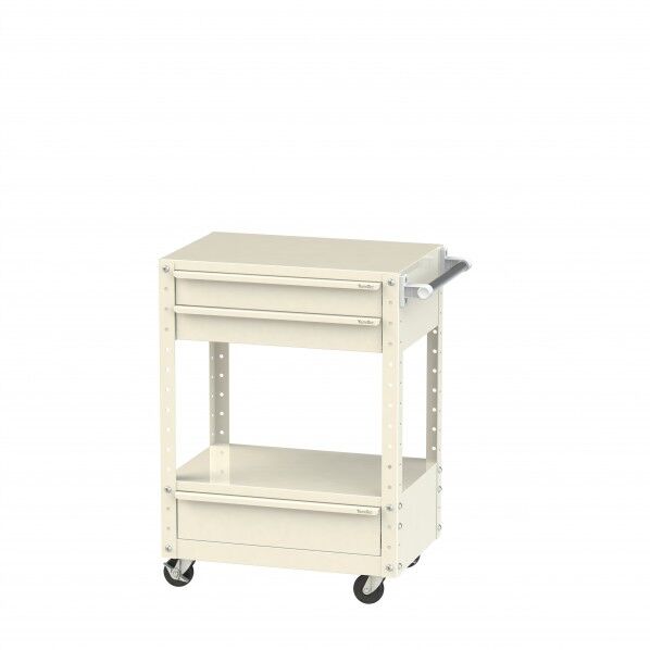 スペシャルワゴン 移動式 キャビネット浅型2段×1個、深型1段×1個アイボリー W6CU-SBM-IV 1点