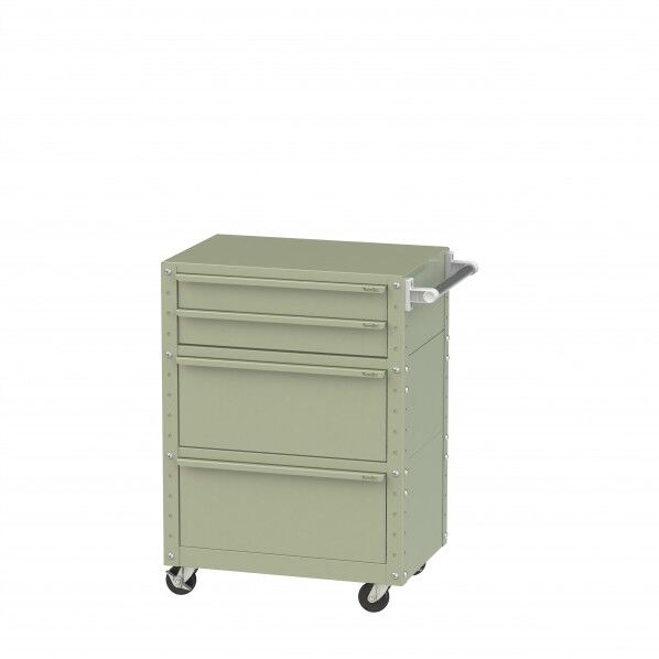 スペシャルワゴン 移動式 キャビネット浅型2段×1個、超深型1段×2個グリーン W6CU-SD2-G 1点