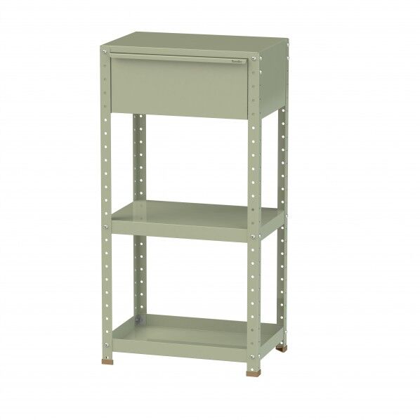 スペシャルワゴン 固定式 キャビネット超深型1段×1個グリーン W6H-D-G 1点