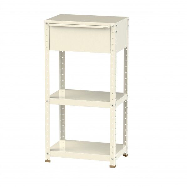 スペシャルワゴン 固定式 キャビネット超深型1段×1個アイボリー W6H-D-IV 1点