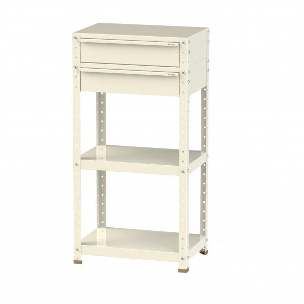 スペシャルワゴン 固定式 キャビネット深型1段×2個アイボリー W6H-M2-IV 1点